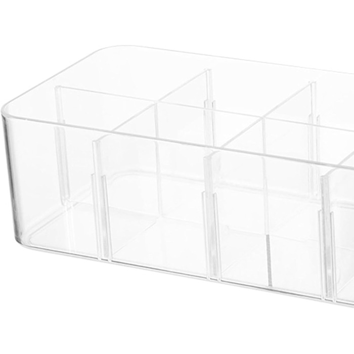 Органайзер для білизни, коробка для зберігання шкарпеток, 8 відділень, прозорий пластик, штабелюваний контейнер для дому, спальні, шафи, організації, матеріал PS, 270 x 130 x