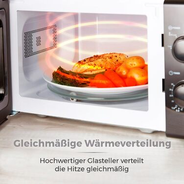 Ручна мікрохвильова піч Tower T24034BLK 20 літрів 700 Вт з 5 рівнями потужності та таймером на 35 хвилин - мікрохвильова піч чорна