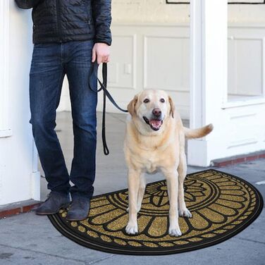 Килимок Mibao 45 x 75 см, нековзний вхідний килимок, міцний килимок, брудозатримуючий килимок з гумовим покриттям для зовнішнього використання, коричневий, 45 x 75 см (прямокутний)