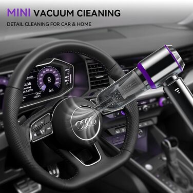 Ручний пилосос Tidy Cats, акумуляторний акумуляторний ручний пилосос на 18000 Па, 3-швидкісний автомобільний пилосос з миючим філь