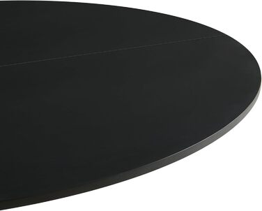 Скандинавський сучасний круглий обідній стіл, письмовий стіл, барний стіл, підходить для кухні, їдальні, вітальні та офісу, для 2-4 осіб, діаметр 100 см, чорний 100 x 100 см (круглий) чорний