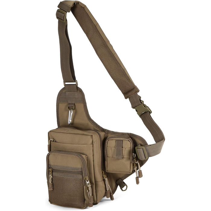 Рибальська сумка Lixada з відділеннями, багатофункціональна, водонепроникна, 32 x 39 x 12 см хакі