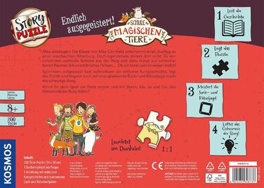 КОСМОС 698737 Сюжетний пазл Школа чарівних тварин, нарешті, з духу, 200 елементів, Світиться в темряві, Читання, Пазли, Розгадуван