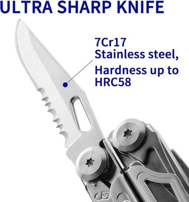 Багатофункціональні плоскогубці, кемпінгові плоскогубці 22 в 1 з вогнегасником, аварійним свистком, розбивачем скла, запобіжним за