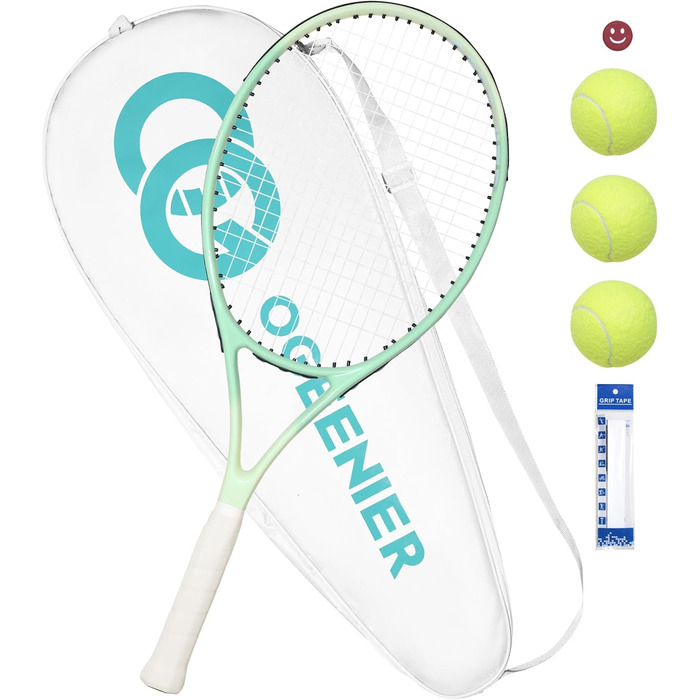Тенісна ракетка OGEENIER 27" для дорослих – легка, зелена, для початківців та аматорів