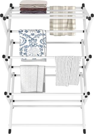 Складана сушарка для білизни та одягу, підставка для рушників (біла)