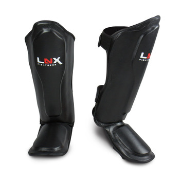Щитки для гомілок LNX Muay Thai Pro Fight - Захист гомілок для бойових мистецтв, кікбоксингу, суглобів, SML XL, чорний, для чоловіків і жінок, чорний XL