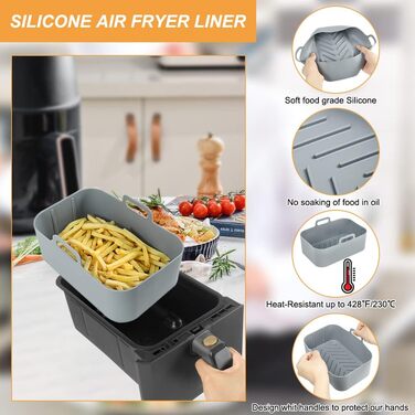 Аксесуари для фритюрниці Ninja AF300EU, 2PCS Airfryer Силіконова форма Багаторазова силіконова форма для аерофритюрниці Силіконова фритюрниця для AF400EU, Innsky, Princess Dual Zone Air Fryer