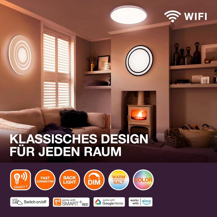 Світлодіодна панель Osram SMART Orbis 400мм, Білий, RGBTW, WiFi, Backlite, Ultraslim
