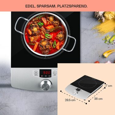 Індукційна варильна поверхня Klarstein, Електричні варильні поверхні, Сучасна варильна поверхня, Індукційна плита для кемпінгу, Індукційна плита 1 плита, Індукційна плита 1800 Вт