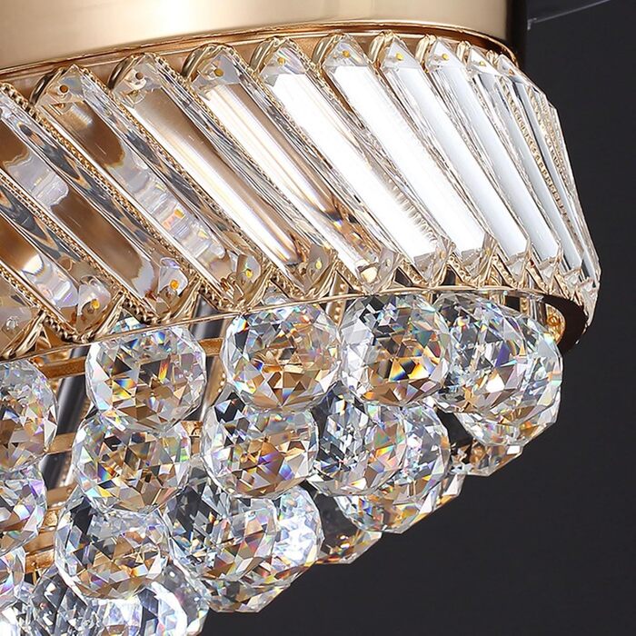 Тихий вентиляторний світильник Кришталевий стельовий вентилятор з пультом дистанційного керування Сучасна висувна стельова люстра