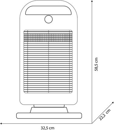 Галогенний радіаційний обігрівач Olimpia Splendid 99396 Solaria Evo S, 1200 Вт, 45 м, сірий галогенний сірий