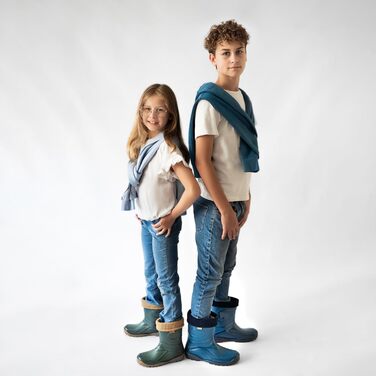 Гумові чоботи GoTherm з внутрішньою частиною з натуральної вовни, дуже зручні та дуже теплі, виготовлені з ПВХ, з нековзною підошвою, водонепроникні та підходять для підлітків, розмір 39 EU, чорні