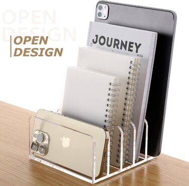 Тримач для листів SANRUI настільний, органайзер для листів з 5-мм акрилу, прозорий тримач для листів для офісу, сім&39ї, домашнього офісу, 5 відділень, легко миється, розміри В 7,5 x 16 x 15 см, модульний, стабільний та компактний