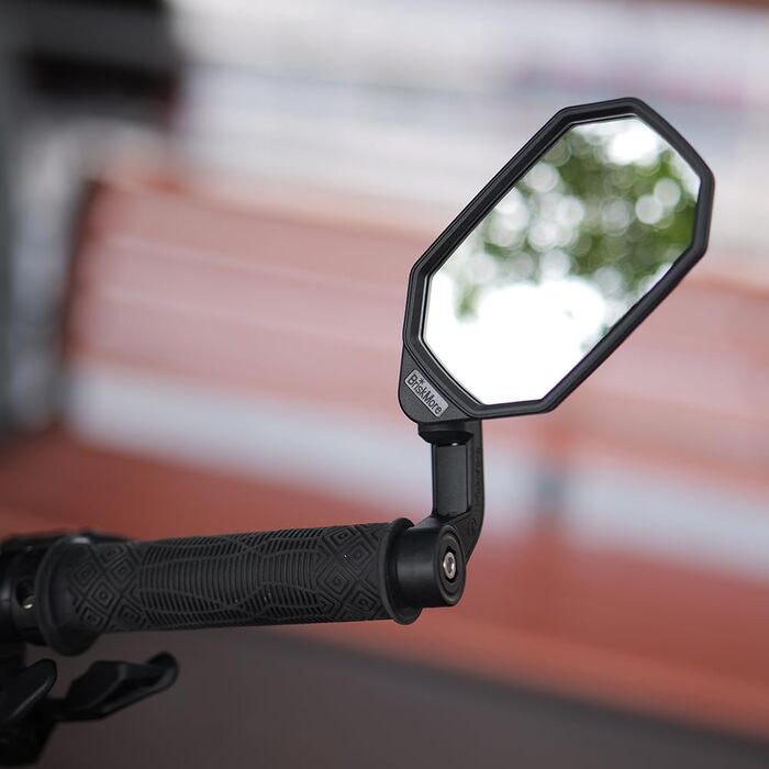 Велосипедні дзеркала BriskMore на торці керма, опукла скляна лінза високої чіткості для керма електровелосипеда, стійка до подряпин, безпечний задній вид, 1 пара велосипедних дзеркал BT-022 (праве та ліве) A срібна лінза 1 пара