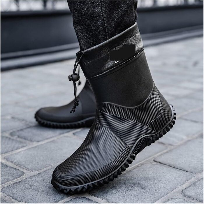 Чоловічі гумові чоботи, водонепроникні короткі гумові чоботи, садові чоботи, робоче взуття на низькому підборі, взуття для активного відпочинку на природі, колір 4, EU 40