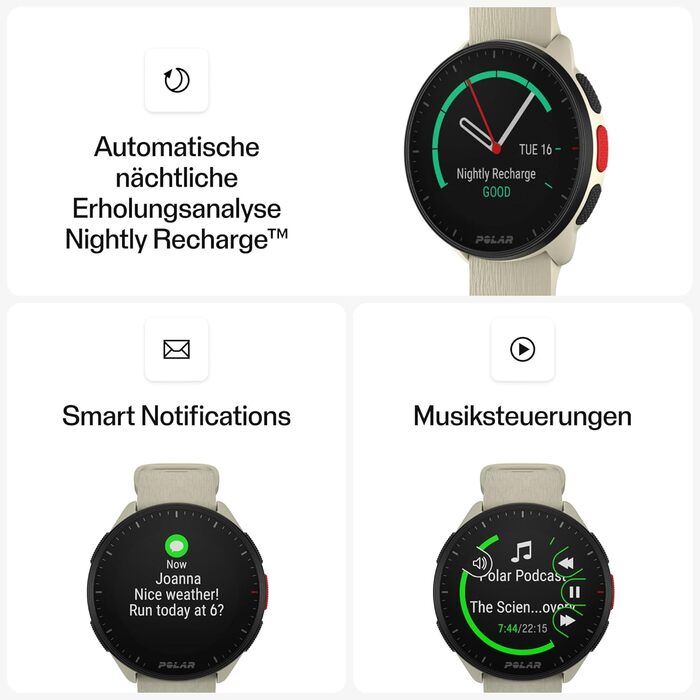 Годинник для бігу - дуже швидкий процесор - надлегкий - яскравий дисплей - зручні кнопки - персоналізована програма тренувань та функції відновлення - пульсометр - керування музикою Cloud White Pacer