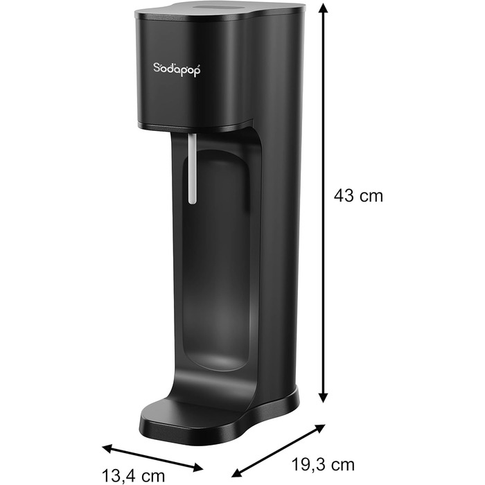 Стартовий набір Sodapop Soda Maker Joy Eco з циліндром CO і ПЕТ-пляшкою Виготовлений з переробленого матеріалу Чорний Висота 43 см