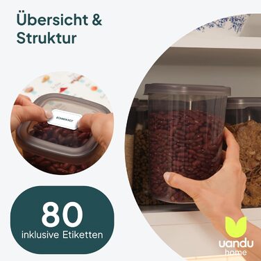 Герметичні контейнери для зберігання продуктів uandu з кришками Кухонні коробки для зберігання Зберігання та організація Набір контейнерів для зберігання продуктів Без BPA Кухонний органайзер Набір контейнерів для зберігання продуктів з 12 предметів Кухон