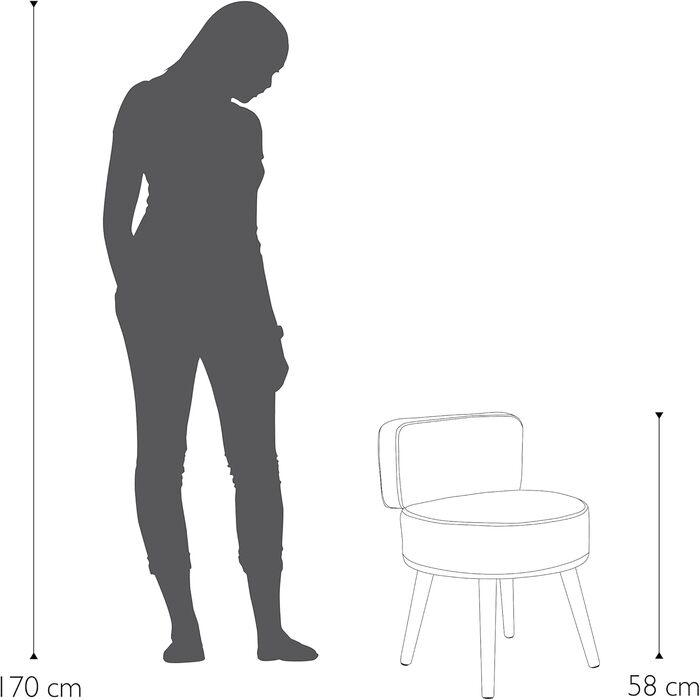 Крісло Echtwerk &39Milo&39, м&39яке крісло, скандинавське крісло, зручне крісло, висока спинка, м&39яка пінопластова підкладка, для вітальні та куточка для читання, дерев&39яні ніжки, 44 x 58 см, 4 кг, сіро-коричневий