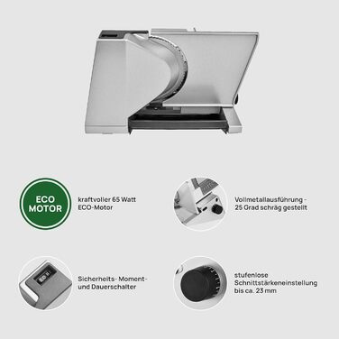 Електричний нарізувач їжі з ЕКО мотором, виробництво Німеччина, 3 black