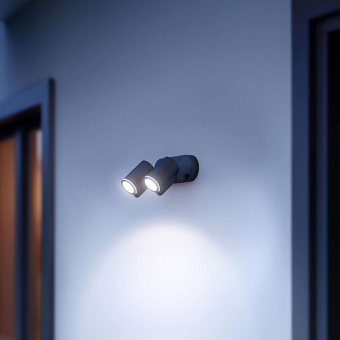 Світильник-прожектор Steinel LED Spot DUO S, антрацит, датчик руху 90, з LED-лампою GU10, можливість кабельного з'єднання, алюміній, 14,95 Вт, ручне керування