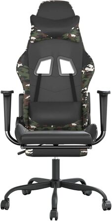 Ігрове крісло з підставкою для ніг, крісло для ПК, ігрове крісло, крісло для геймерів, крісла для ігор, крісла для кабінету, крісло для Playstation, комп&39ютерне крісло, чорна та камуфляжна штучна шкіра