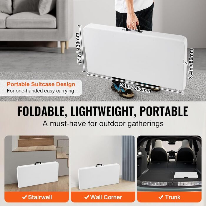 Стіл для маджонгу VEVOR, складаний картковий стіл для 4 гравців із зносостійкою зеленою стільницею, портативний, подвійний квадратний стіл доміно з ручкою для перенесення 86 x 86 x 74 см