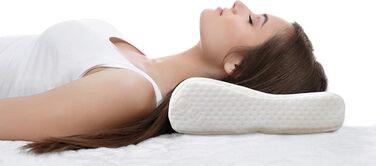 Ергономічна подушка bonmedico середнього розміру - Ортопедична подушка для підтримки шиї - Подушка для шиї для сну на боці та на спині - Подушка з піни з ефектом пам&39яті - Подушка для сну для дорослих - Подарунки для здоров&39я