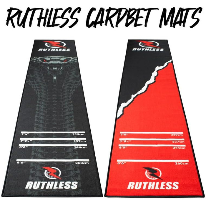 Килимок для дротиків Ruthless Міцний, нековзний та довговічний килимок для дротиків на підлогу, чорний Cobra