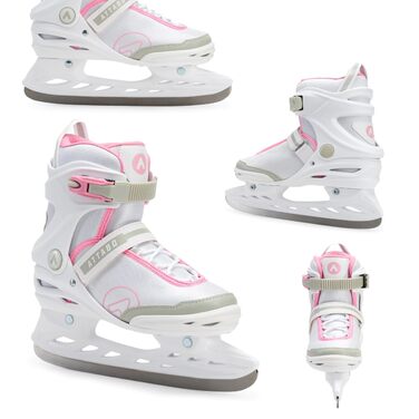 Жіночі ковзани ATTABO Tora для активного катання застібка на пряжці та липучці, міцна підтримка щиколотки, леза з нержавіючої сталі, комфорт та безпека для початківців та досвідчених ковзанярів, елегантний класичний дизайн, білі, розмір 40