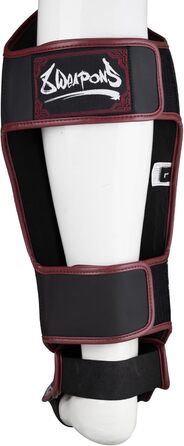 ВИДІВ ЗБРОЇ Щитки для гомілок Sak Yant Naga, чорно-коричневі, для тренувань та змагань, високоякісна синтетична шкіра та ідеальна амортизація, муай-тай, K1, MMA, карате та кікбоксинг, 8