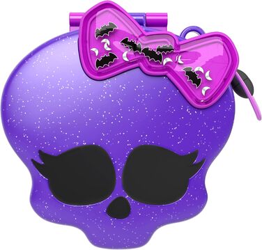 Ігровий набір Polly Pocket Monster High з 3 маленькими ляльками та 10 аксесуарами, шкільний світ всередині, портативна іграшка для подорожей з місцем для зберігання, HVV58