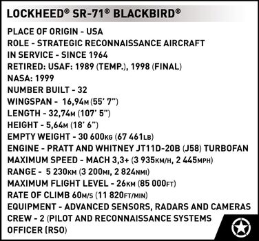 71 Blackbird Executive Edition COBI-5890, 71 Blackbird Executive Edition COBI-5890