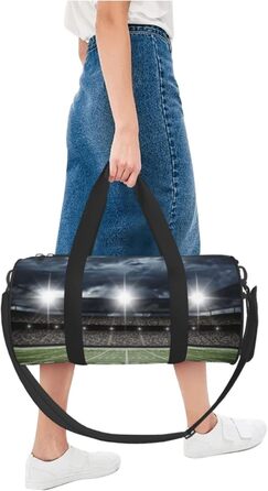 Дорожня сумка Місячні Вовки, 3D-дизайн, кругла форма, великий об'єм, легка та міцна, ідеальний подарунок для походів, відпустки, ділових поїздок та іншого, нічне освітлення стадіону, універсальний розмір