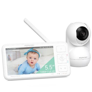 Відеоняня Momcozy, 5,5-дюймовий 1080P Full HD радіоняня з камерою без Wi-Fi, інфрачервоне нічне бачення 5800 мАг акумулятор на 120