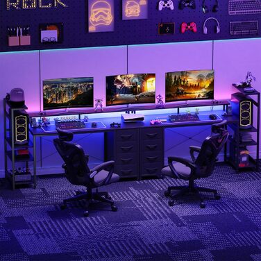 Ігровий стіл YOUDENOVA, 150 x 50 см, метал / дерево / вуглецеве волокно, чорний