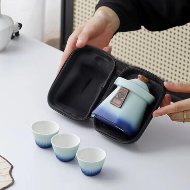 Портативний китайський чайний сервіз повний набір посуду для чаювання з чашками та приладдям для чайної церемонії