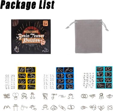 Дерев&39яна колекція 24 металевих головоломки, металева головоломка, металева головоломка, набір інтелектуальних ігор, терпіння, г