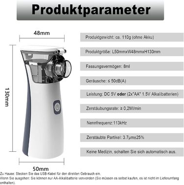 Інгаляційний пристрій для дітей Інгаляційні пристрої для дорослих Набір дитячих інгаляторів-небулайзерів з маскою для обличчя та мундштуком, функція автоматичного очищення, ефективний при респіраторних захворюваннях