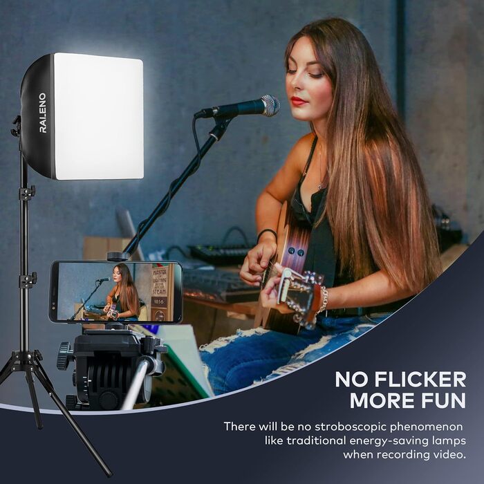 Набір фотоламп RALENO Softbox, 40 x 40 см, світлодіодне студійне світло для фотографії зі світлодіодними лампами 50 Вт 5500K, 97 CRI Light Box PS075-Grey