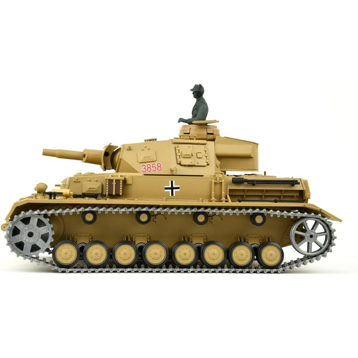 Радіокерований танк Kampfwagen IV Ausf.F-1 Heng Long 116, сірий, з функцією дистанційного керування та металевою коробкою передач, металевими гусеницями та 2.4Ghz - PRO - V7.0