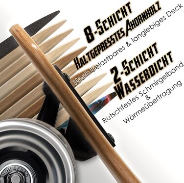 Лонгборд Classic Pro 42" 107 см 8-шаровий клен ABEC-11 PU колеса 70x51 мм T-Tool у комплекті вага до 120 кг для дорослих дівчат хлопчиків початківців drop-through freeride cruiser класний дизайн оригінал 2025