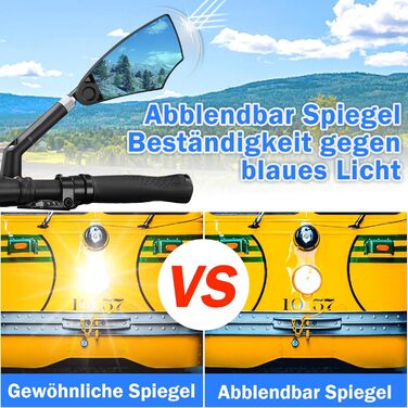 Велосипедні дзеркала, дзеркала заднього виду для велосипедів з висувною стійкою дзеркала, складні велосипедні дзеркала для керма 20-23 мм, дзеркала високої роздільної здатності для керма з поворотом на 360 (пара)