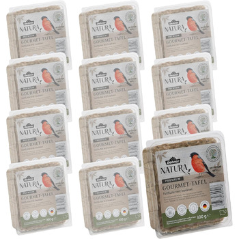 Корм Dehner Natura Premium Wild Bird Food, снек для диких птахів, таблетки для годування комахами, цілорічний корм з високим вмістом білка / енергетичний, високоякісний корм для диких птахів, 12 x 300 г (3,6 кг)