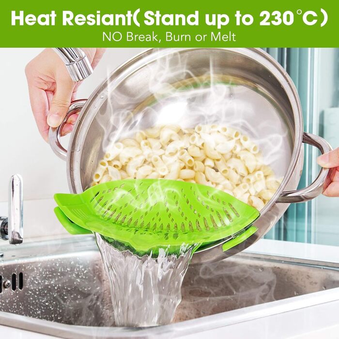 И, силіконове ситечко для їжі, термостійке, кліпса, друшляк для рису, макаронних виробів, спагетті, яловичого фаршу, універсальний