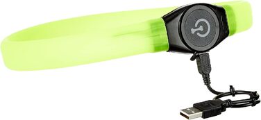 Нашийник світловідбиваючий Kerbl Maxi Safe LED для довгошерстих собак, зелений, 65x2,5 см