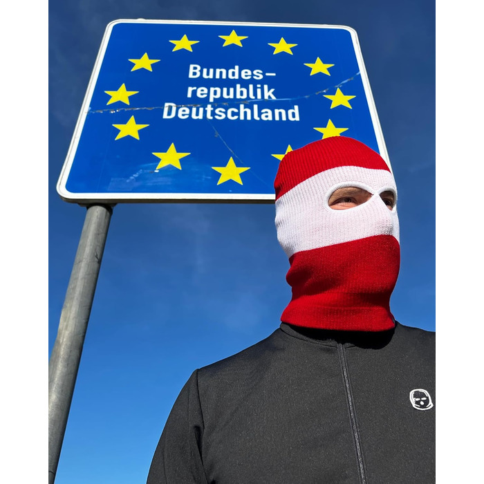 Шапка та балаклава PG Wear Troublemaker 2-в-1, червоно-білі смужки, один розмір