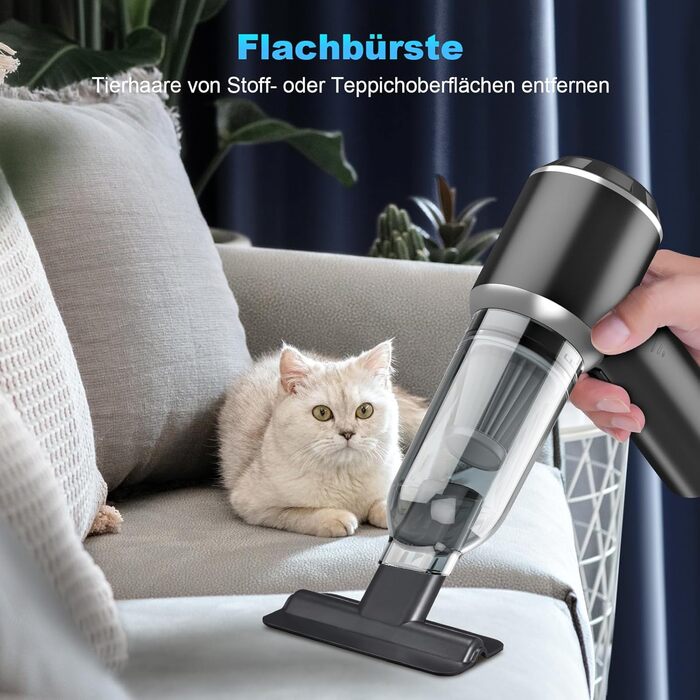 Акумуляторний ручний пилосос 2-в-1, акумуляторний ручний пилосос 18000PA, автомобільний пилосос Потужний, 3-швидкісний 200000 об/х