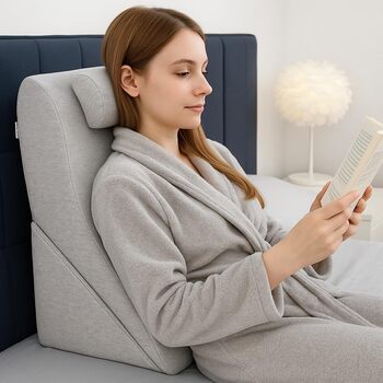 Подушка для читання спинка, регульований підголівник, піна з ефектом пам&39яті, знімний чохол, дихаюча та нековзна, трикутна ручка для спини, шиї та ніг 60 x 50 x 30 см